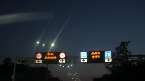 Road Signs On The Highway — Stock Video