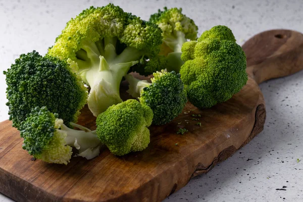 Fokus Selektif Brokoli Mini Hijau Sayuran Sehat Diet Rendah Kalori — Stok Foto