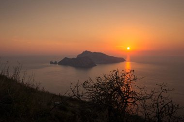 Günbatımı Capri Adası, İtalya