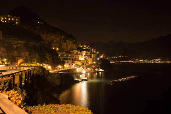 Atrani Noite Campagnia Itália — Fotografia de Stock