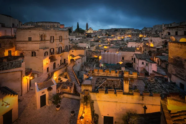 Staden Matera Grottstad Basilicata Italien — Stockfoto