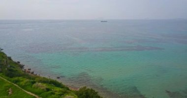 Apollon Tapınağı (Kolona Hill) Aegina Island, Yunanistan hava görünümünü
