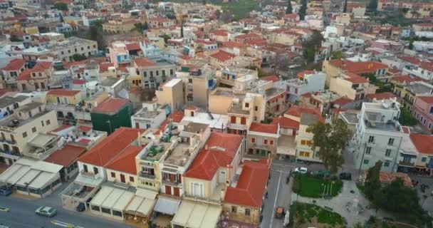 Vista Aérea Ciudad Griega Egina Puerto Egina Grecia — Vídeo de stock