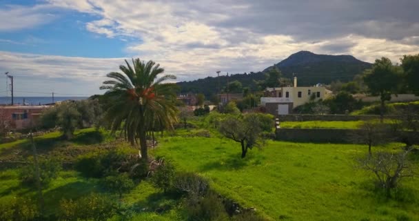 Luftaufnahme Des Dorfes Portes Auf Der Griechischen Insel Aegina Saronischer — Stockvideo