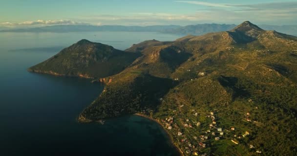 Vue Aérienne Village Portes Sur Île Grecque Aegina Golfe Saronique — Video