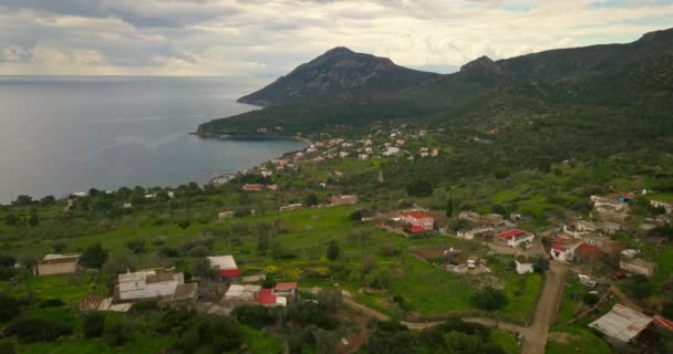 Αεροφωτογραφία Του Χωριού Πόρτες Στην Αίγινα Σαρωνικός Κόλπος Ελλάδα — Αρχείο Βίντεο