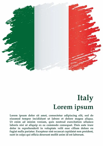 Flag of Italy, Italian Republic. Template for award design, an official document with the flag of Italy. Bright, colorful vector illustration.