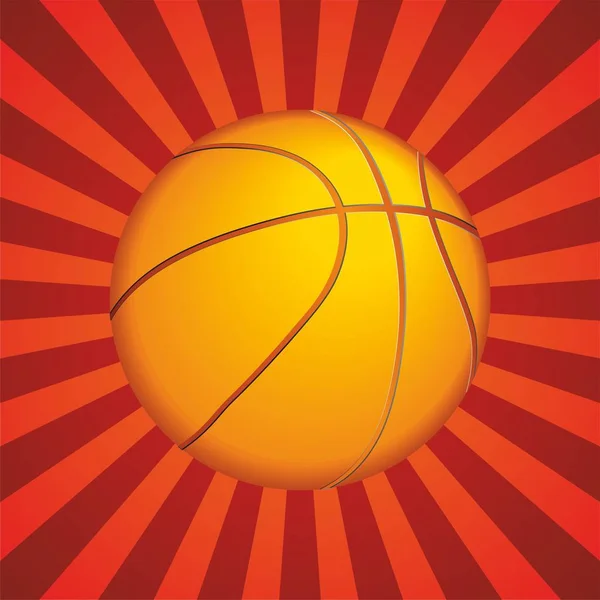 Basketball ball. as a sports and fitness symbol of a team leisure activity playing with a leather ball dribbling and passing in competition tournaments. Vector illustration.