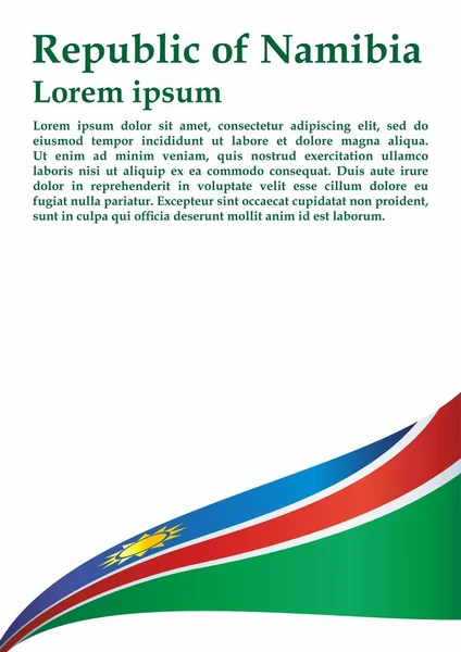 Flag of Namibia, Republic of Namibia. Template for award design, an official document with the flag of Namibia. Bright, colorful vector illustration.