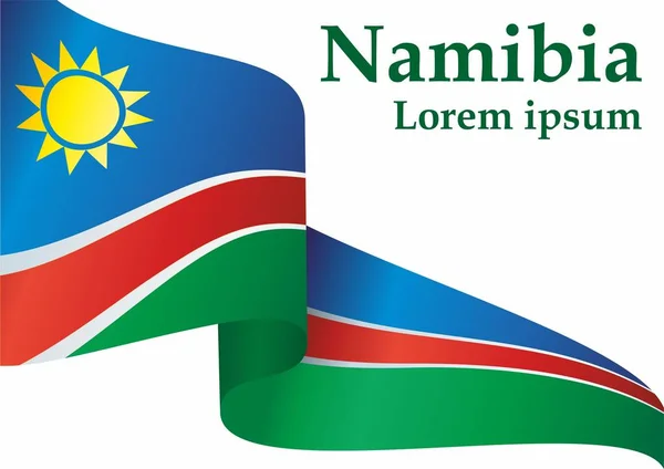 Flag of Namibia, Republic of Namibia. Template for award design, an official document with the flag of Namibia. Bright, colorful vector illustration.