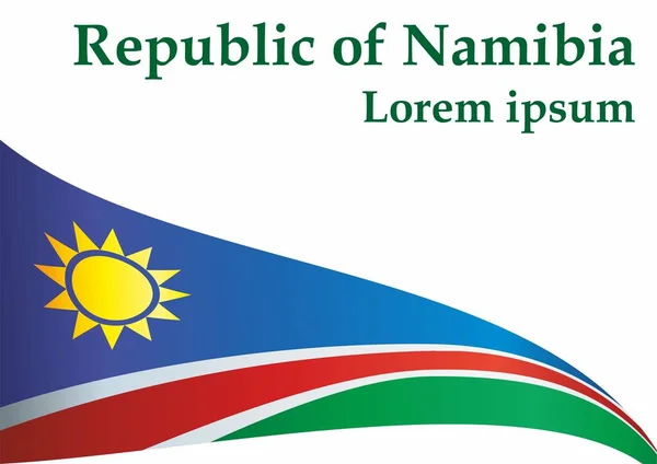 Flag of Namibia, Republic of Namibia. Template for award design, an official document with the flag of Namibia. Bright, colorful vector illustration.