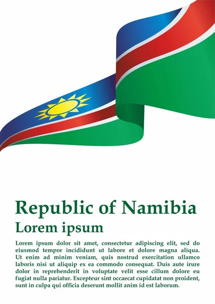 Flag of Namibia, Republic of Namibia. Template for award design, an official document with the flag of Namibia. Bright, colorful vector illustration.