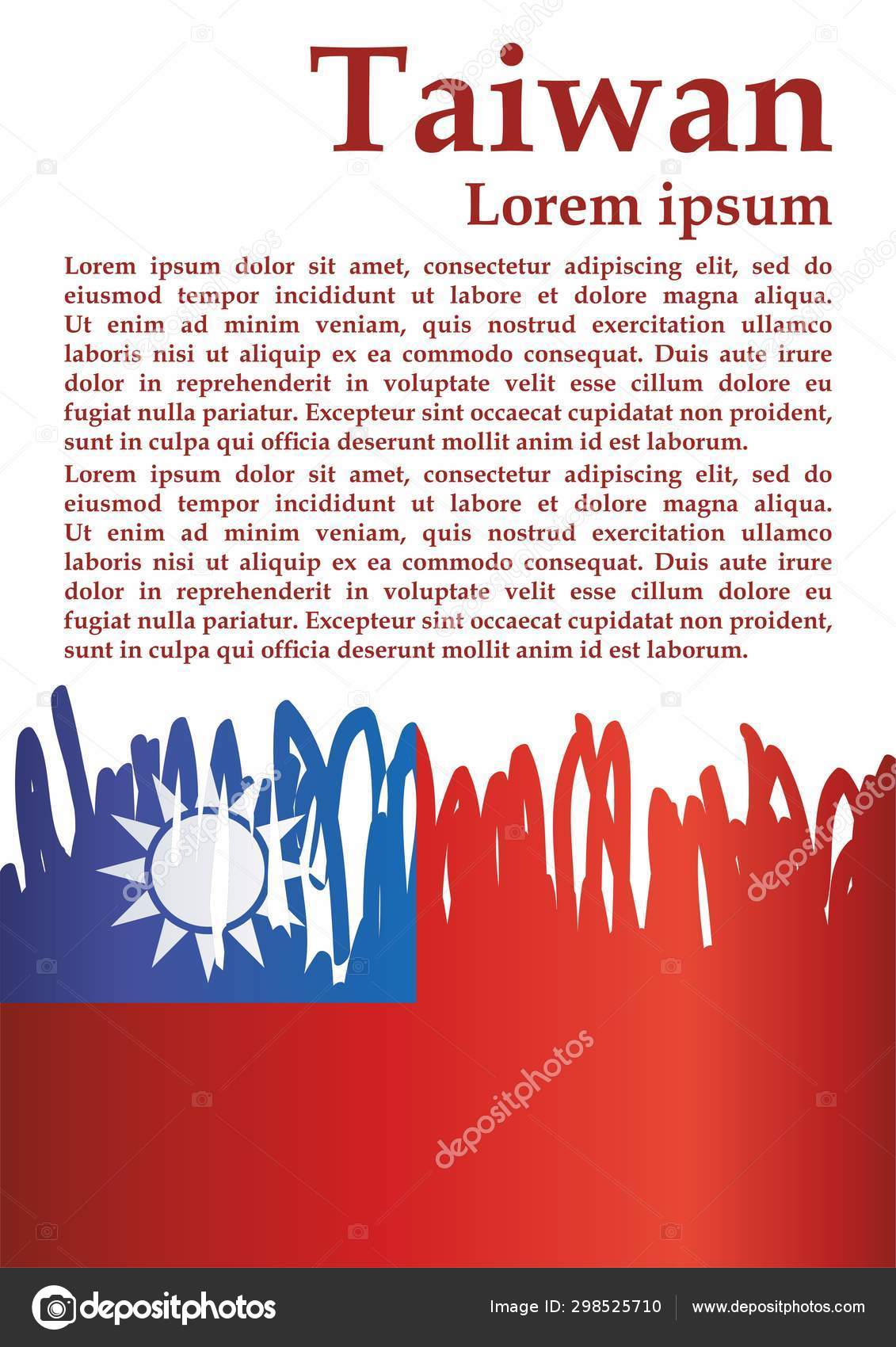 中华民国国旗正式为中华民国奖项设计模板带有台湾国旗的官方文件多彩的矢量插图 图库矢量图像 C Salivit