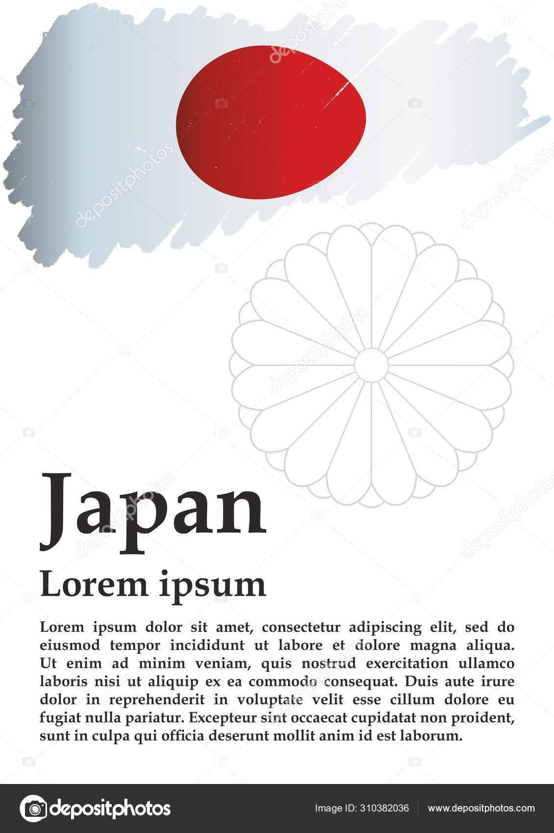 Flag Japan Land Rising Sun Template Award Design Official Document Stock Vector C Salivit