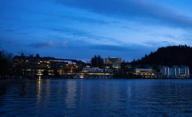 Gece, Slovenya Lake Bled