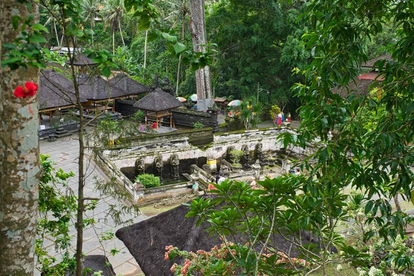 Jardín Piedra Santuario Goa Gajah Bali Indonesia — Foto de Stock