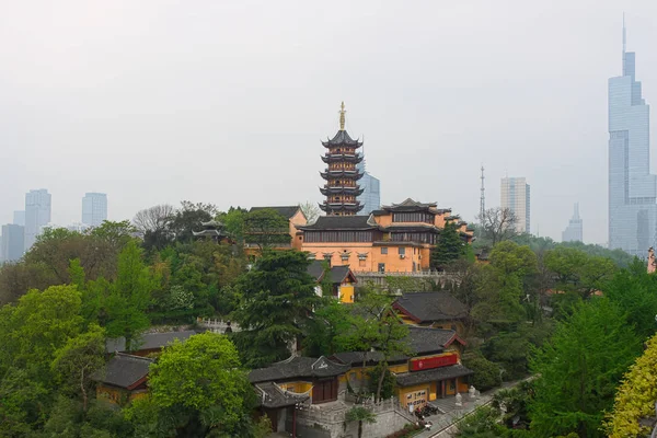 Pagoda Del Buda Medicina Siete Pisos Templo Jiming Ciudad Nanjing — Foto de Stock