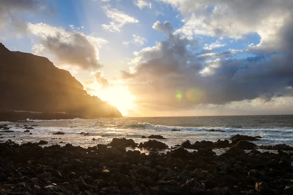 Zachód Słońca Plaży Tle Natura Koncepcja Lato Wakacje Wyspy Kanaryjskie — Zdjęcie stockowe