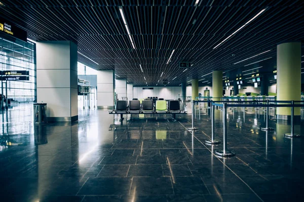 Вид Международный Терминал Аэропорта Концепция Путешествия — стоковое фото