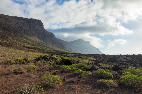 Dalen Bergslandskap Lanzarote Kanarieöarna Natur Bakgrund — Stockfoto