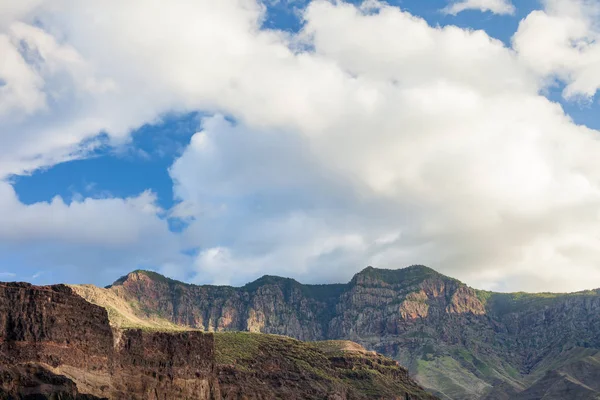 Natursköna Bergskedjan Och Sky Panorama Gran Canaria Island Natur Bakgrund — Stockfoto