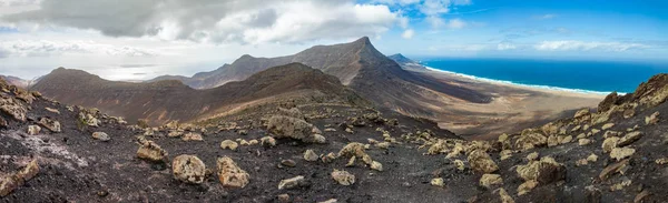 Fantastiska Berg Och Ocean Panorama Från Den Högsta Punkten Fuerteventura — Stockfoto