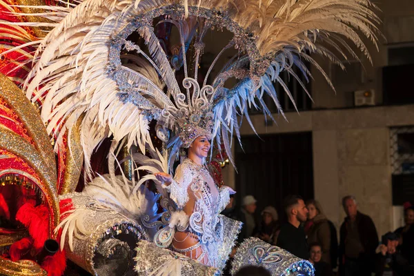 Santa Cruz Tenerife España Febrero 2018 Reina Del Carnaval Desfile — Foto de Stock