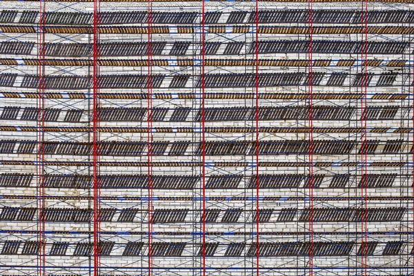 Abstrakta Geometriska Sammansättning Bakgrund Byggnadsställningar Byggnad Metall Konstruktioner — Stockfoto