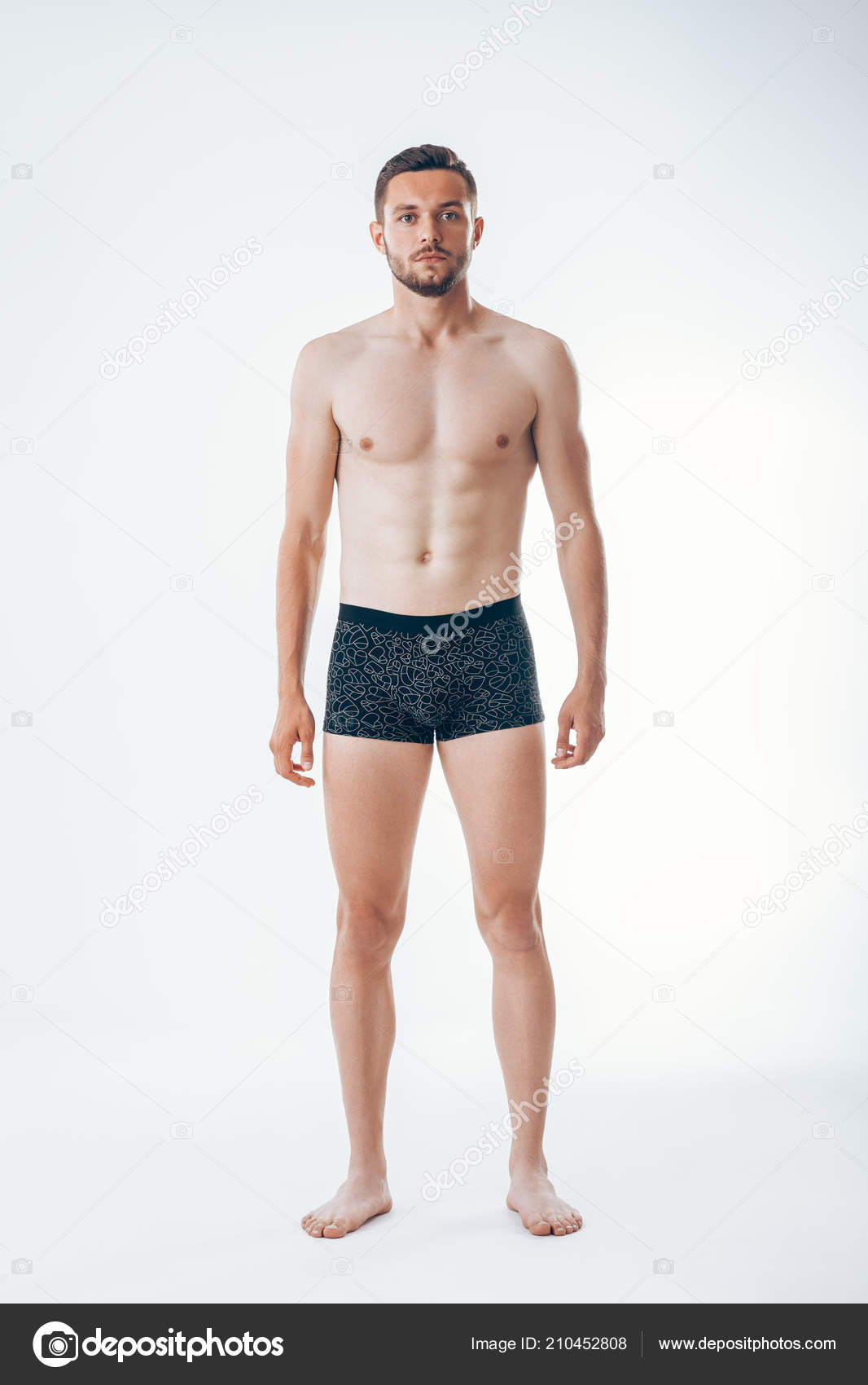 Full Length Portrait Young Sexy Muscular Male Model Underwear Man Stock  Photo by ©Gladkov 210452808