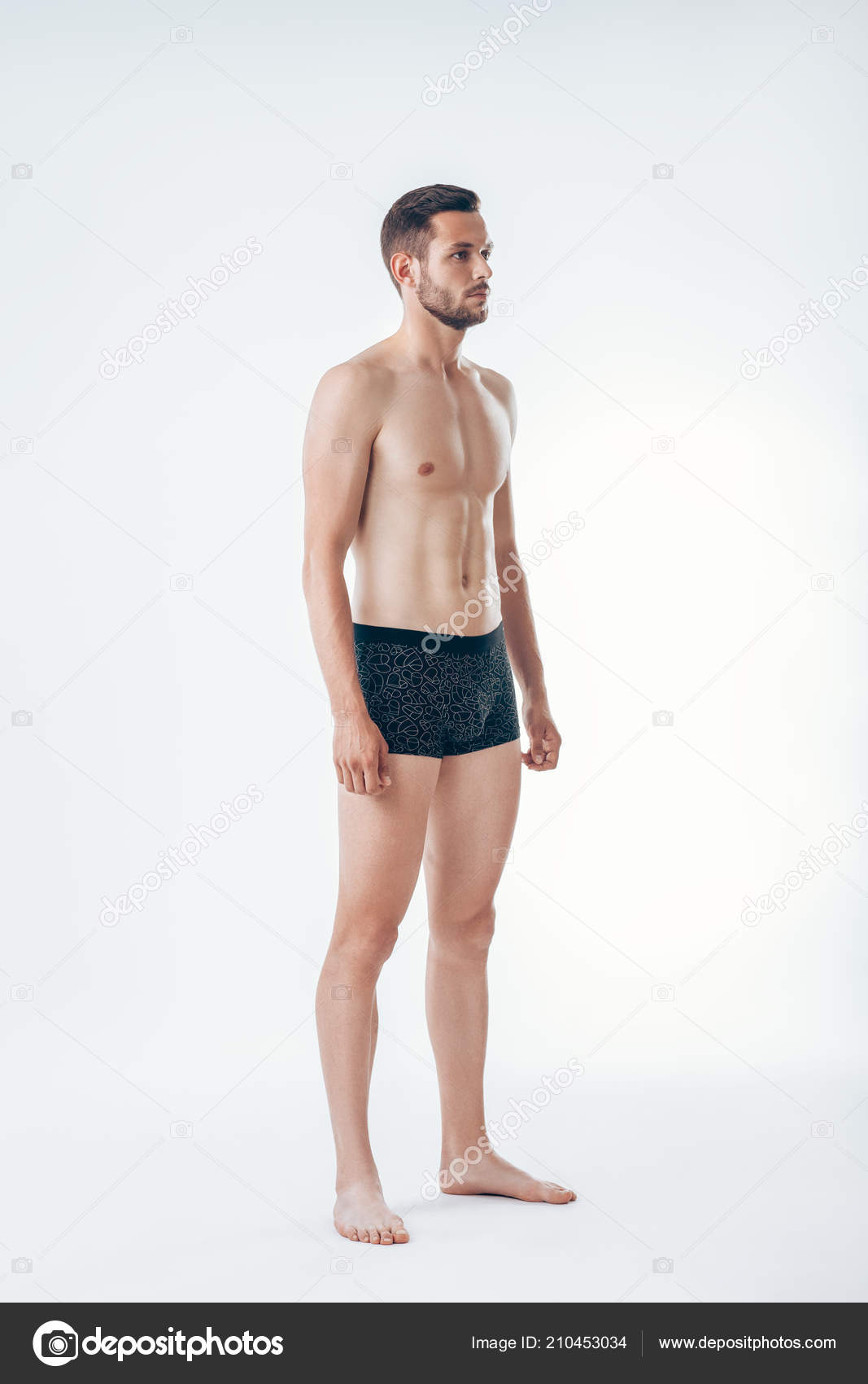 Full Length Portrait Young Sexy Muscular Male Model Underwear Man Stock  Photo by ©Gladkov 210453034