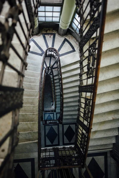 Винтажная Лестница Старом Здании Внутренний Фон — стоковое фото
