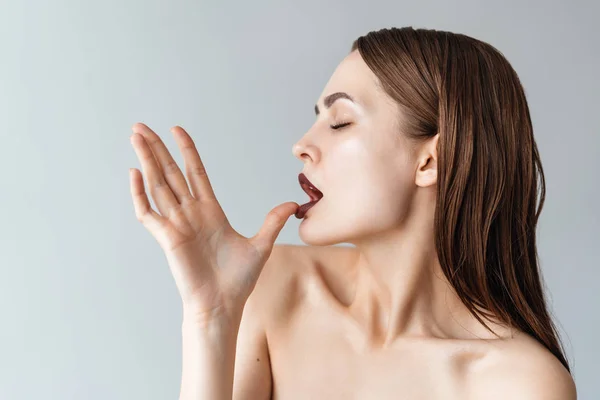 Portrait Sexy Seductive Woman Passion Concept — Stock Photo, Image