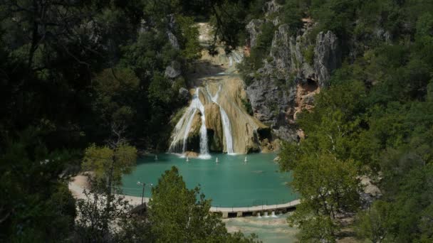 Ultra Wide Downward Steady Shot Turner Falls Oklahoma — Stock Video