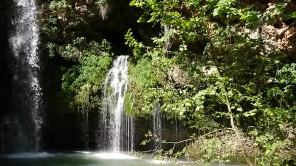 Colpo Costante Una Cascata Più Piccola Centro Una Cascata Più — Video Stock