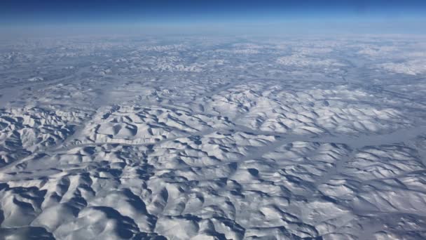 Aerial View Winter Wonderland Manitoba Canada Seen Airplane Window — Stock Video