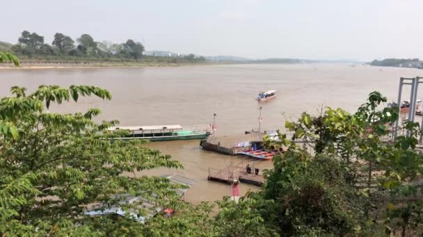 Chiang Rai Tailandia Marzo 2018 Muelle Lado Tailandia Río Mekong — Vídeos de Stock
