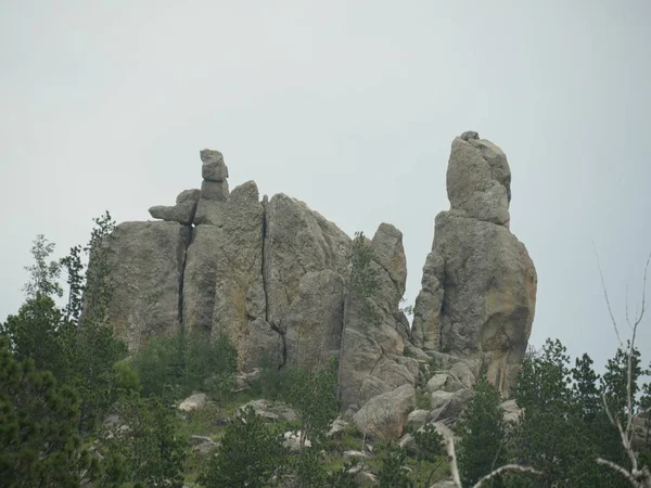 Riesige Granitblöcke Und Felsformationen Nadelöhr Nadelweg Custer County South Dakota — Stockfoto