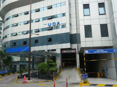 Kuala Lumpur, Malezya--Mart 2018: geri sokak Wisma OUA Merkezi, Kuala Lumpur, Malezya bir 33 katlı ofis binası karşı karşıya.