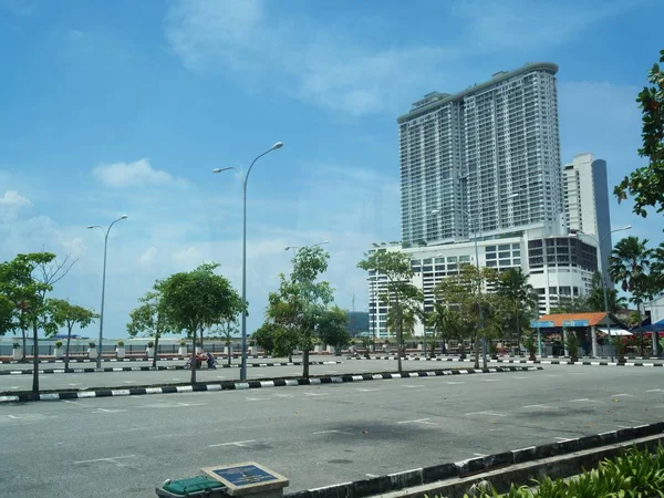 Malacca Malaysien Februar 2018 Modernes Hochhaus Entlang Der Straße Von — Stockfoto