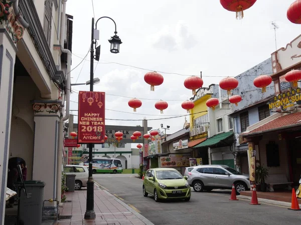 Malacca Malezya Şubat 2018 Kırmızı Fenerler Çin Yeni Yılı Kutlamak — Stok fotoğraf