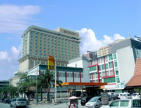 Malakka Malezja Luty 2018 Nowoczesne Budynki Ulicy Malakce Malezja Samochodami — Zdjęcie stockowe
