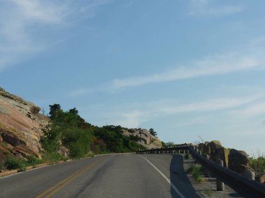 Oklahoma Wichita Dağları'nda Mt. Scott zirvesine kadar yukarı yol. 