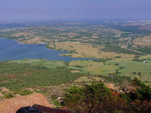 Scenic Aerial View Lake Lawtonka Seen Peak Scott Oklahoma Usa — Stock Photo, Image