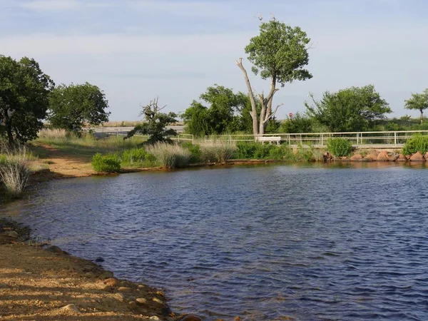 Lake Elmer Thomas near the parking lot at the Wichita Mountains, Oklahoma