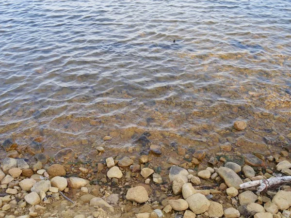 Primo Piano Increspature Acqua Sulle Rive Del Lago Elmer Thomas — Foto Stock