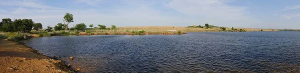 Vue Panoramique Lac Elmer Thomas Dans Comté Comanche Oklahoma — Photo