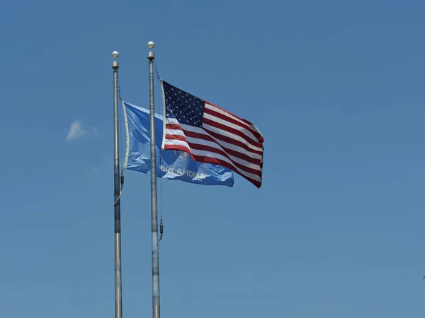 Ampla Imagem Das Bandeiras Dos Estados Unidos América Estado Oklahoma — Fotografia de Stock