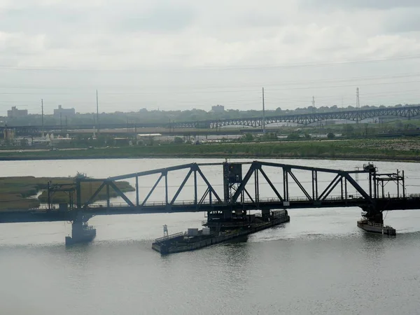 Нью Йорк Сша Вересень 2017 Сталевий Міст Баржі Промисловому Розділі — стокове фото