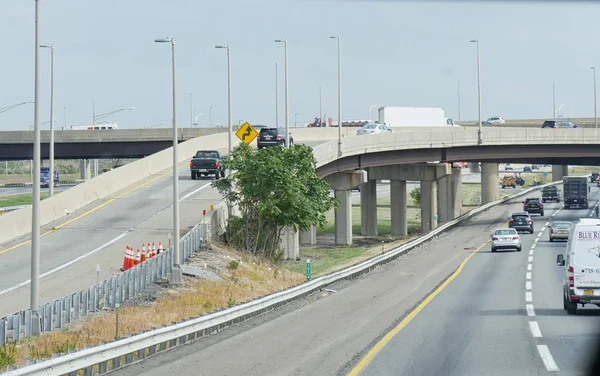 New York Verenigde Staten September 2017 Voertuigen Reizen Viaduct Interstate — Stockfoto