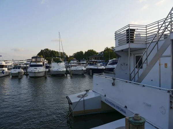 Alejandría Virginia Septiembre 2017 Barcos Yates Amarrados Paseo Marítimo Alejandría —  Fotos de Stock